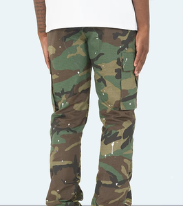 Pantalon cargo en jean évasé vintage pour homme, coupe ample, personnalisé, de haute qualité, vente en gros - Product Image 2