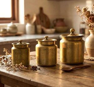 Hammered Copper Kitchen Storage Canister Set with Lid, Airtight Food Container, Luxury Home Decor Organizer for Dry Food Storage - Product Image 6