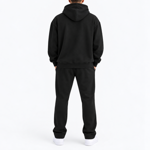 Men's Relaxed Fit Pullover <b>Hoodie</b> and Straight Leg Sweatpants Set Kangaroo Pocket Casual Two Piece Loungewear Wholesale - Product Image 2