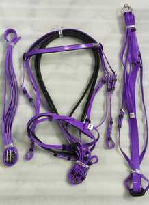 Bluhorse Purple Full Cob para Conjunto de Brida de Carreras con Materiales de Acero Inoxidable y PVC, Riendas con Agarre de Goma, Martingales y Correas de Estribo - Product Image 3