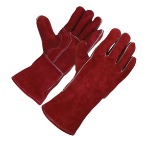 Gants de soudage en cuir de vachette bleu renforcé de haute qualité, résistants à la chaleur, gants de travail robustes, gants de protection pour les mains - Product Image 2