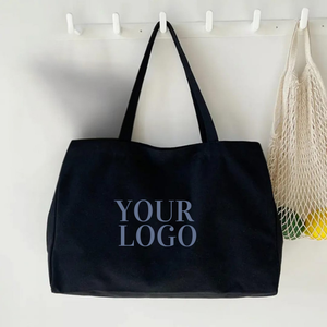 Sac fourre-tout en toile de coton multi-usages avec logo et taille personnalisés, idéal pour le shopping et les voyages - Product Image 2
