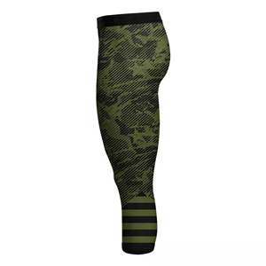 Leggings de compression pour hommes en polyester et élasthanne, 4 aiguilles, coutures plates, collants de compression longs, pantalons de compression - Product Image 5