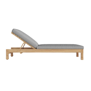 Tumbona de Madera de Teca con Cojín, Muebles de Patio Reclinables para Exteriores, Diseño Contemporáneo - Product Image 3