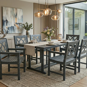 Ensemble de chaises de salle à manger en bois imperméables écologiques modernes pour l'extérieur - Product Image 5