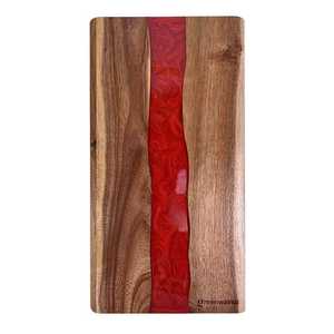 Planche à découper artisanale en bois d'acacia et résine époxy, de qualité supérieure, décorative, pour la cuisine, la préparation des aliments et le service, résistante et robuste. - Product Image 4