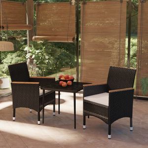 Set da Pranzo Nero per Giardino, Arredamento da Esterno per Patio - Product Image 1