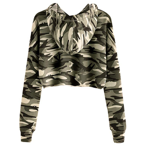 Solid Color Crop Top Wholesale <b>Hoodie</b> Women Sleeve Hoodies Crop Top for Girls Autumn <b>Thin</b> Hooded Cropped Pullover Women's - Product Image 6