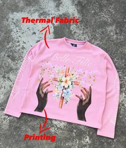 Belle Fille <b>Men's</b> Plus Size Thermal Long Sleeve Casual Anti-UV Heat-Transfer Printed Solid <b>Pink</b> <b>Shirt</b> - Product Image 1