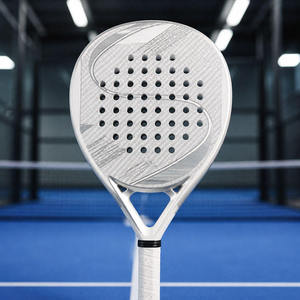 Raquette de padel en fibre de carbone 3K 12K 18K avec logo personnalisé, surface 3D en forme de goutte d'eau, forme diamant, 38 mm, 360 g, noyau EVA, fabrication OEM directe d'usine - Product Image 1
