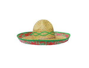 Custom Bulk Handmade Natural Straw <b>Sombrero</b> Hat Mexican Style Wide Brim Colorful Trim Sun Protection Hats for Festive Events - Product Image 2