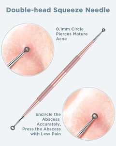 Extracteur de points noirs et de boutons en acier inoxydable durable pour l'élimination de l'acné, des comédons, des imperfections, des points blancs et des boutons - Product Image 6