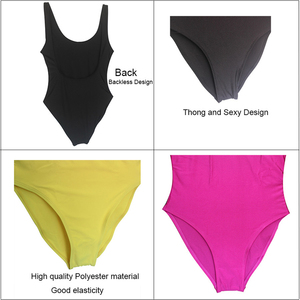Traje de Baño Personalizado de Una Pieza para Mujer, Color Sólido, Cuello Redondo, Elástico, con Estampado Frontal, Ropa de Playa, Modelo 2026 - Product Image 4