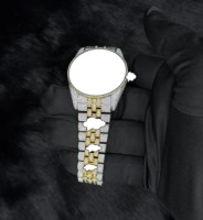 Montre mécanique automatique de luxe en acier inoxydable, style Hip Hop, entièrement sertie de moissanite VVS, avec cadran en verre, passe le test du diamant, unisexe, élégante