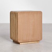 Table de chevet rectangulaire Vandana Arion Altis 40x30 cm en bois de manguier, MDF et jute Abrams