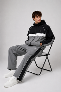 Quickdry Color Block <b>Nylon</b> Windbreaker Custom Printed Logo Reflective Trim Sportswear Full Zip Jacket <b>Jogger</b> Tracksuit Wholesale - Product Image 4
