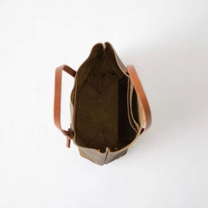 Sac fourre-tout en cuir pleine fleur fait main, style rustique, rivets en cuivre, sangle en cuir de sellerie, sac à bandoulière durable - Product Image 4