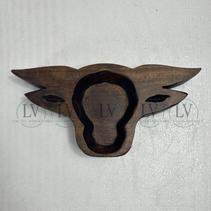 Cuenco de madera de acacia de alta calidad con diseño Longhorn, cuenco decorativo para hacer velas, artículos de cocina de Vietnam - Product Image 2