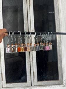 Handmade Gemstone <b>Bottle</b> Keychains With <b>Cork</b> Stopper Natural Crystal Chips Portable Jar Charms For Home Feng Shui Decoration - Product Image 3