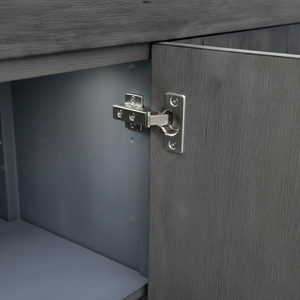 Aparador Moderno de 4 Puertas con Bordes Suaves, Fabricado en MDF con Acabado en Roble Macizo, Diseño Ecológico - Product Image 6