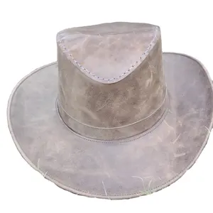 قبعات راعية البقر الكلاسيكية من Artland Brown قبعات جلدية أنيقة وفريدة من نوعها من Crown Gambler قبعات مضغوطة للرعاة من Gus