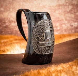 Taza Hecha a Mano de Cuerno de Búfalo con Acabado Natural Pulido, Duradera, Ecológica y Elegante, Vajilla para Mesa de Comedor, Artículo de Decoración para el Hogar - Product Image 4