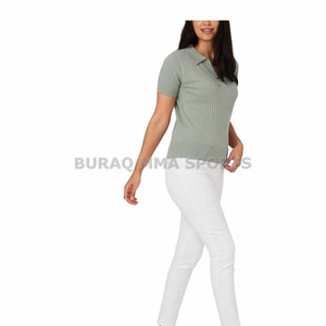 Polo pour femme à manches courtes, séchage rapide, col tricoté, coupe classique - Product Image 4