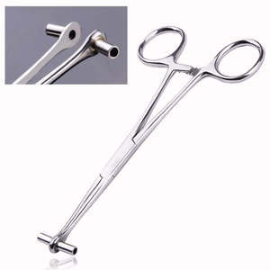 Pinza para Septum JIESIBO de 6 Pulgadas, Acero Inoxidable, con Ranuras y Extremos Abiertos, para Perforaciones Corporales, Quirúrgica, de Dentavex - Product Image 1