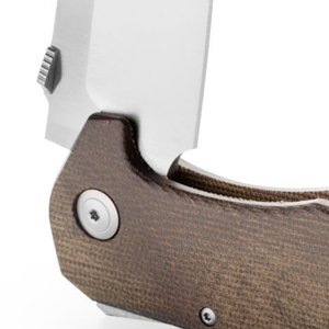 Couteaux pliants à manche marron avec lame argentée, poignée texturée, bouton de maintien au pouce, design compact pour le camping, la randonnée, les voyages en plein air - Product Image 4