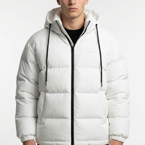 Wholesale Custom Logo <b>Men's</b> <b>Hooded</b> Quilted <b>Puffer</b> <b>Jacket</b> Bubble Winter Coat Casual Outerwear - Product Image 1