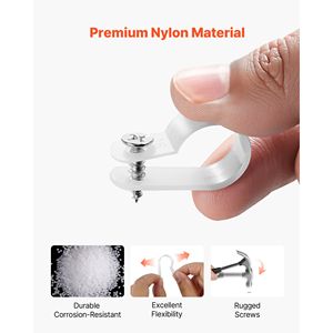 Attache-câble en forme de C 0,51 po, pince à fil, lot de 100, fixation en nylon avec vis - Product Image 3