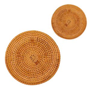 Tendencia en Moda: Platos de Mimbre Tejido, Salvamanteles de Mimbre Natural para Comedor, Decoración Rústica para el Hogar y Protector de Mesa - Product Image 1