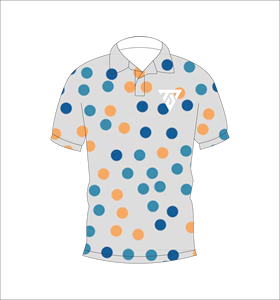 Men Grey Multicolor Polka Dot Polo <b>Shirt</b> Casual Short Sleeve Breathable Summer <b>Golf</b> <b>Shirt</b> Custom Logo - Product Image 4