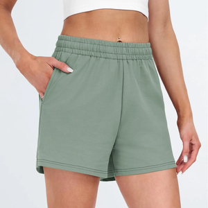 Casual Summer Comfortable And Soft <b>Elastic</b> High <b>Waist</b> Running <b>Shorts</b> With Pockets For <b>Women</b> - Product Image 2