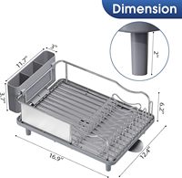 Égouttoir à vaisselle vertical en acier inoxydable 304 grande capacité avec drainage automatique, panier à couverts amovible et conception résistante à la rouille