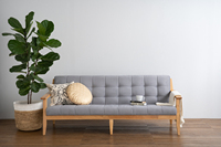 Sofá Premium de 3 Plazas con Patas de Madera Maciza, Tapicería de Tela, Relleno de Espuma, Respaldo Acolchado y Brazos Curvos - Diseño Contemporáneo para Salas de Estar