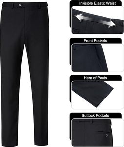 Ensemble 3 pièces pour homme en laine peignée, coupe ajustée, anti-plis, pour tenue de cérémonie, d'affaires ou de mariage - Product Image 3