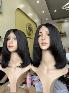 วิกผมมนุษย์ทรงตรงบ๊อบตัดตรงสีเบอร์กันดี100% ผมต่อบริสุทธิ์จากเวียดนามพร้อมลูกไม้ใส - Product Image 3