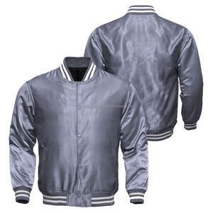 2026 Hot Sale Custom Made Men's <b>Light</b> Weight Satin Letterman Bomber <b>Jacket</b> Casual School Baseball <b>Jackets</b> - Product Image 3