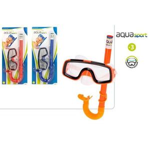 Set maschera da snorkeling Aqua Sport per bambini dai 3 anni in su con cinturino regolabile e lenti antiappannamento - Product Image 1