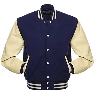 Custom Logo Classic Embroidery <b>Black</b> Couple College Baseball Men's <b>Jacket</b> Letterman Light Blue Varsity <b>Jacket</b> - Product Image 5