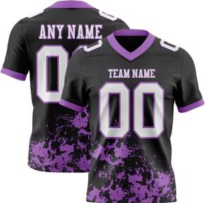 Camiseta de Fútbol Americano Personalizada con Cuello en V, Número 00, Transpirable, Impresa por Sublimación, 100% Poliéster, Unisex para Adultos, Servicio OEM - Product Image 1