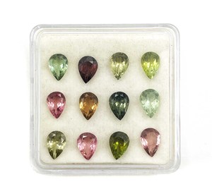 Turmalina natural multicolor con corte de pera de 5*7 mm, piedra preciosa de turmalina para la fabricación de joyas, certificada por IGI. - Product Image 5