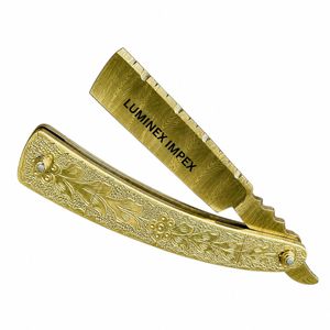 Luxury Gold Engraved Barber Straight Razor Handmade Stainless Steel Shaving Razor Custom Logo OEM Manufacturer - Product Image 1
