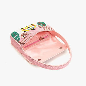 กระเป๋าใส่เหรียญปักมือประดับลูกปัด มาร์ดิกราส์ กระเป๋าใบเล็กสำหรับงานกลางคืน สีสันสดใส พร้อมพวงกุญแจ - Product Image 1