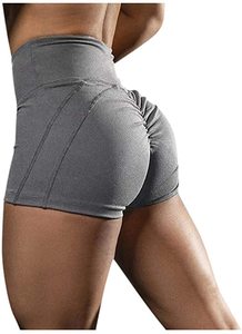 Shorts de yoga sans couture taille haute pour femmes, grande taille, personnalisés, avec compression et effet froncé, respirants, pour la course et le fitness - Product Image 6