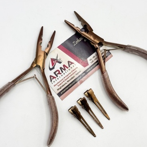 Alicates para Extensiones de Cabello en Oro Rosa Plasma, con 2 Orificios para Abertura de Cuentas, de Acero Inoxidable de Grado Quirúrgico, con Logotipo - Product Image 4
