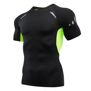 Men's Slim Fit Compression <b>T</b>-<b>Shirt</b> Short <b>Sleeve</b> O-Neck Quick Dry Solid <b>White</b> Sporty Knitted Polyester - Product Image 5
