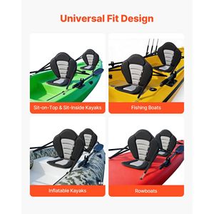 "2 Pack Universal Paddle Board Seat with 0.5" Thick Padding & Back Support-Sit Top <b>Cushion</b> with <b>Storage</b> Bag" - Product Image 5