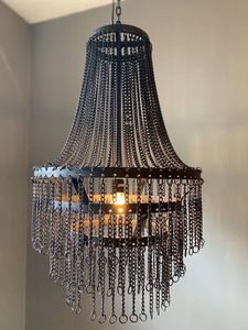 Lámpara Colgante de Cadena Metálica de Estilo Industrial Moderno Nyxora Atelier, con Borlas, Ecológica, para Decoración del Hogar - Product Image 3